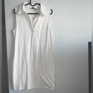 Mini cream dress with collar